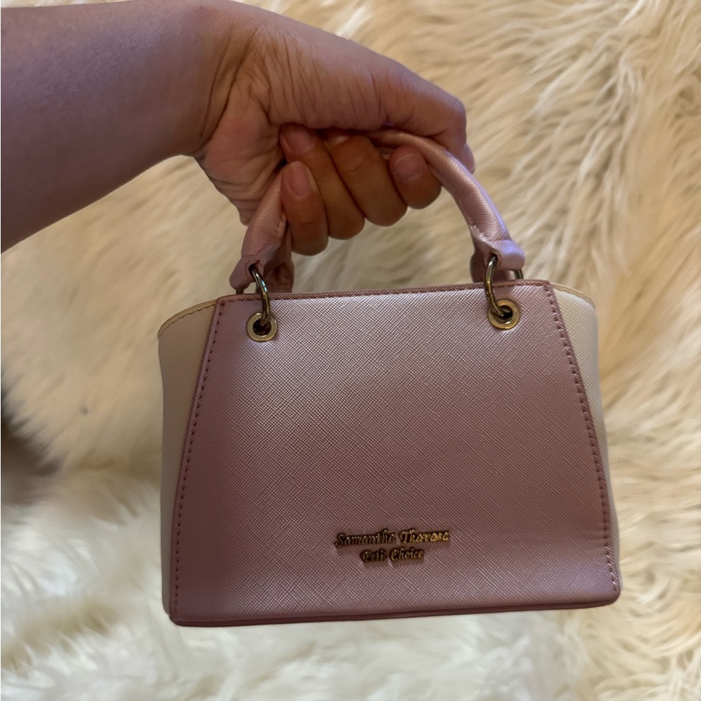 Samantha Thavasa Mini Bag Pink and Cream Structured Design